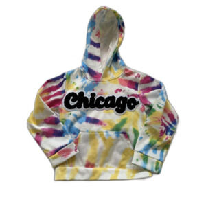 NWOT Lola and the Boys Rainbow Tie Dye Chicago Hoodie